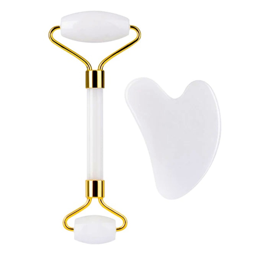 Gua Sha + Face Roller | Clear Quartz set
